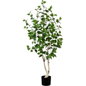 image:imageNearly Natural 4 ft Artificial Birch Tree RealTouch Leaves Indoor Plant5ft