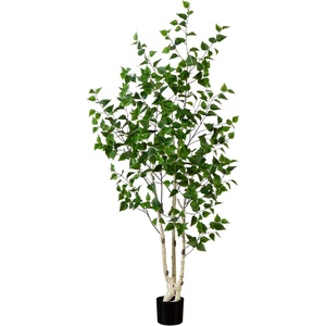 image:imageNearly Natural 4 ft Artificial Birch Tree RealTouch Leaves Indoor Plant6ft