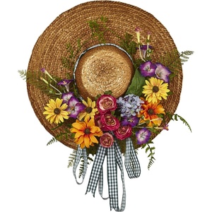 image:imageNearly Natural 4587 Mixed Flower Hat Wreath18