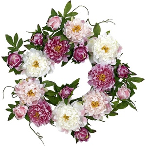 image:imageNearly Natural 4788 Peony Wreath 22Inch Pink