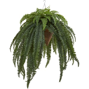 image:imageNearly Natural 50 in Artificial Giant Boston Fern Hanging Cone Room Decor