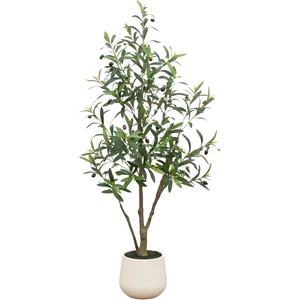 image:imageNearly Natural 6 ft Artificial Olive Tree in White Decorative Planter4ft
