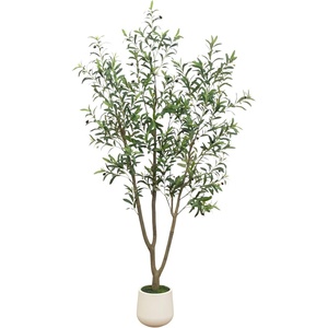 image:imageNearly Natural 6 ft Artificial Olive Tree in White Decorative Planter7ft