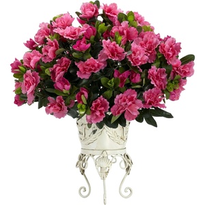 image:imageNearly Natural Azalea with Metal Planter Silk Plant