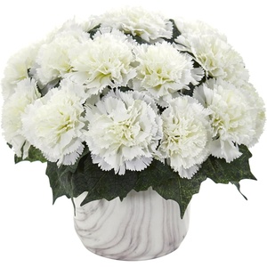image:imageNearly Natural Carnation Artificial Marble Finished Vase Silk Arrangements CreamCream