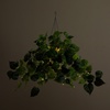 image:imageNearly Natural 24Inch UV Resistant Artificial Philodendron  IndoorOutdoor Hanging Basket with 50 Warm White LED Lights Battery Operated