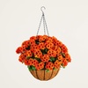image:imageNearly Natural 24in UV Resistant Artificial Chrysanthemum Hanging Basket IndoorOutdoorOrange