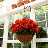 image:imageNearly Natural 24in UV Resistant Artificial Chrysanthemum Hanging Basket IndoorOutdoorOrange