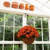 image:imageNearly Natural 24in UV Resistant Artificial Chrysanthemum Hanging Basket IndoorOutdoorRed