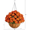 image:imageNearly Natural 24in UV Resistant Artificial Chrysanthemum Hanging Basket IndoorOutdoorRed