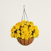 image:imageNearly Natural 24in UV Resistant Artificial Chrysanthemum Hanging Basket IndoorOutdoorYellow