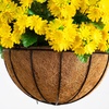 image:imageNearly Natural 24in UV Resistant Artificial Chrysanthemum Hanging Basket IndoorOutdoorYellow
