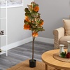 image:imageNearly Natural 45ft Autumn Fiddle Leaf Artificial Fall Tree