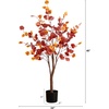 image:imageNearly Natural 4FT Prelit Artificial Autumn Eucalyptus Tree with 160 Warm White LED Lights Faux Eucalyptus Tree with Fall Colors for Home amp Office Dcor in Black Nursery Planter