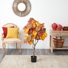 image:imageNearly Natural 4ft Autumn Umbrella Ficus Fall Artificial Tree
