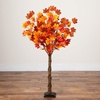 image:imageNearly Natural 4ft PreLit Deluxe Autumn Maple Artificial Fall Tree with 68 Warm White LED Lights