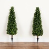 image:imageNearly Natural 4ft UV Resistant Artificial Boxwood Plant with Integrated Ground Stake  Set of 2