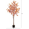 image:imageNearly Natural 6FT Prelit Artificial Autumn Eucalyptus Tree with 300 Warm White LED Lights Faux Eucalyptus Tree with Fall Colors for Home amp Office Dcor in Black Nursery Planter