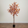 image:imageNearly Natural 6FT Prelit Artificial Autumn Eucalyptus Tree with 300 Warm White LED Lights Faux Eucalyptus Tree with Fall Colors for Home amp Office Dcor in Black Nursery Planter