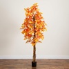 image:imageNearly Natural 7ft Autumn Deluxe Maple Artificial Fall Tree  Harvest Season Decor  Indoor Faux Plant Display