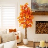 image:imageNearly Natural 7ft Autumn Deluxe Maple Artificial Fall Tree  Harvest Season Decor  Indoor Faux Plant Display
