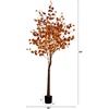 image:imageNearly Natural 7ft PreLit Grand Autumn Eucalyptus Artificial Fall Tree with 420 Warm White LED Lights