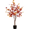 image:imageNearly Natural 4FT Prelit Artificial Autumn Eucalyptus Tree with 160 Warm White LED Lights Faux Eucalyptus Tree with Fall Colors for Home amp Office Dcor in Black Nursery Planter