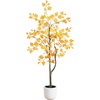 image:imageNearly Natural 4ft Autumn Birch Artificial Tree  Lifelike Fall Foliage in White Decorative Planter Flexible Branches Indoor Use  Realistic Seasonal Decoration