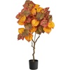 image:imageNearly Natural 4ft Autumn Umbrella Ficus Fall Artificial Tree