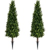 image:imageNearly Natural 4ft UV Resistant Artificial Boxwood Plant with Integrated Ground Stake  Set of 2