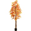 image:imageNearly Natural 7ft Autumn Deluxe Maple Artificial Fall Tree  Harvest Season Decor  Indoor Faux Plant Display