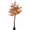 image:imageNearly Natural 7ft PreLit Grand Autumn Eucalyptus Artificial Fall Tree with 420 Warm White LED Lights