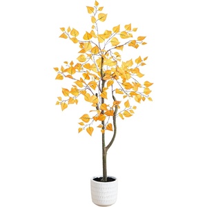 image:imageNearly Natural 4ft Autumn Birch Artificial Tree  Lifelike Fall Foliage in White Decorative Planter Flexible Branches Indoor Use  Realistic Seasonal Decoration