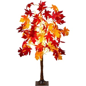 image:imageNearly Natural 4ft PreLit Autumn Weeping Maple Artificial Fall Tree with 180 Warm White LED Lights