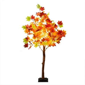 image:imageNearly Natural 4ft PreLit Shades of Autumn Maple Artificial Fall Tree with 180 Warm White LED Lights