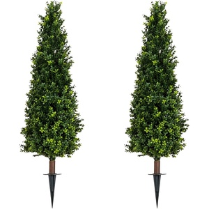 image:imageNearly Natural 4ft UV Resistant Artificial Boxwood Plant with Integrated Ground Stake  Set of 2