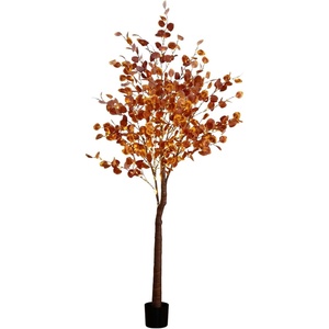 image:imageNearly Natural 7ft PreLit Grand Autumn Eucalyptus Artificial Fall Tree with 420 Warm White LED Lights