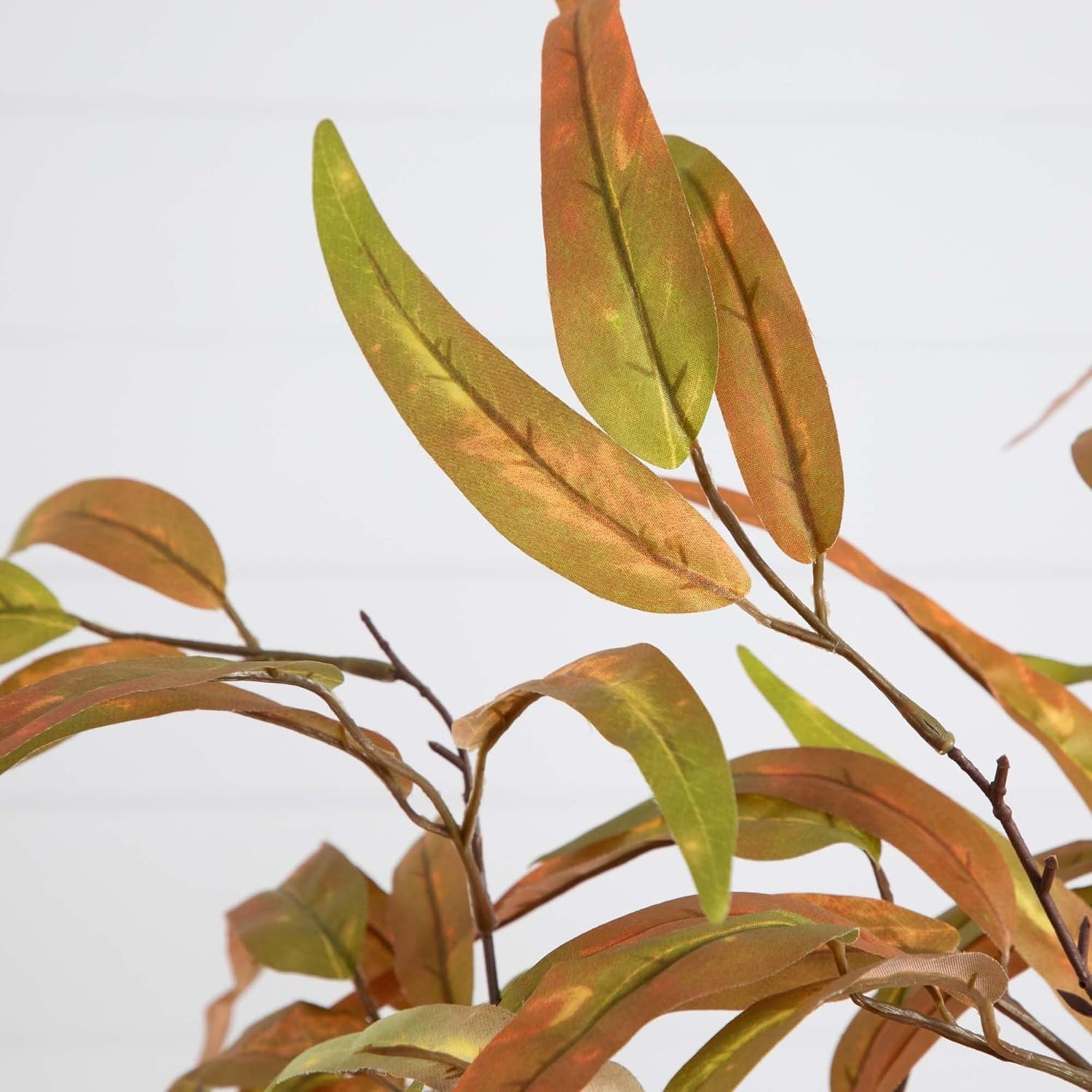 image:imageNearly Natural 5FT Wispy Artificial Eucalyptus Tree for Autumn Faux Eucalyptus Tree with Fall Colors for Home amp Office Dcor in Black Nursery Planter