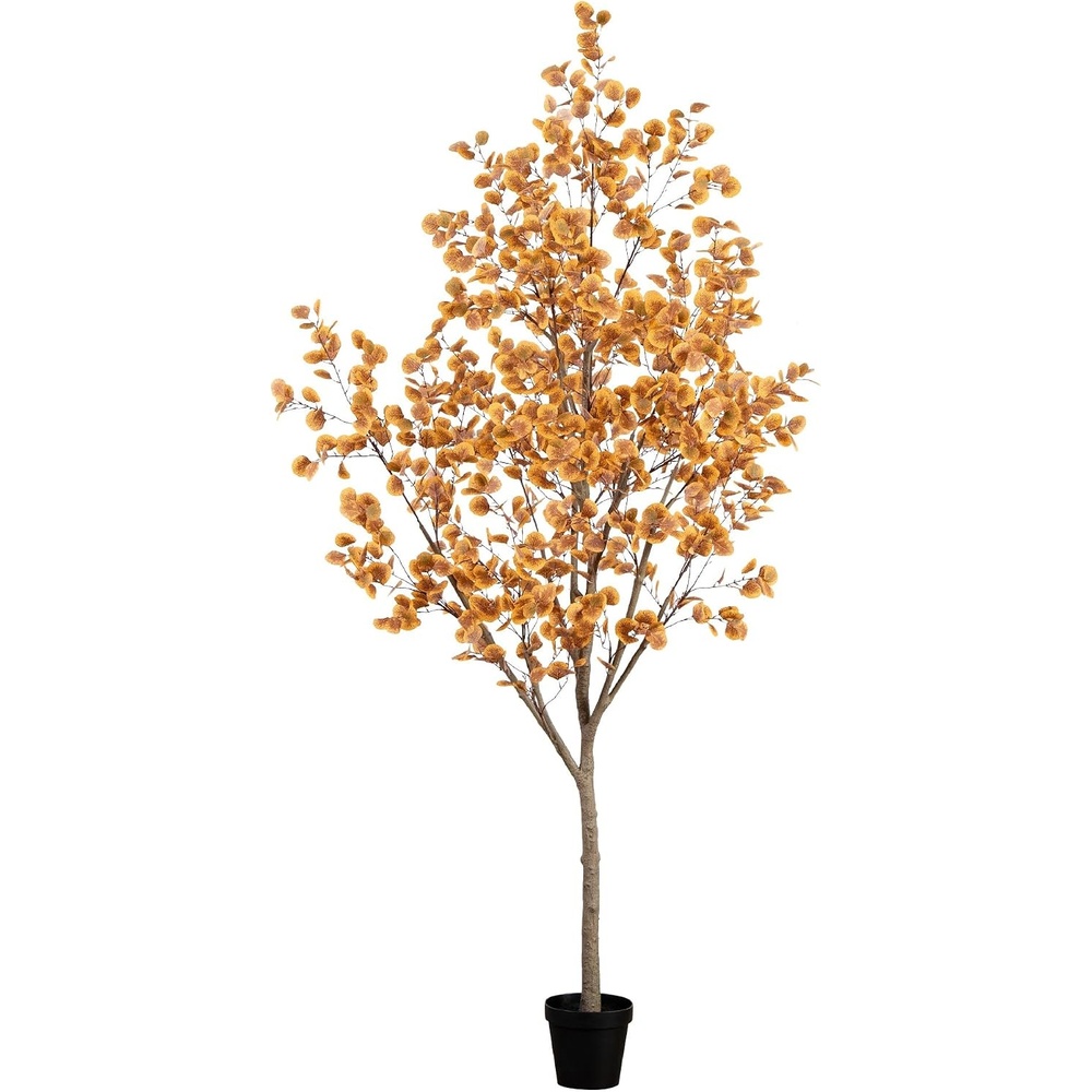 image:imageNearly Natural 9FT Artificial Autumn Eucalyptus Tree Faux Eucalyptus Tree with Fall Colors for Home amp Office Dcor in Black Nursery Planter