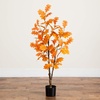 image:imageNearly Natural 4ft Artificial Autumn Oak Tree  Harvest Season Decor  Indoor Fall Foliage Display