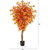 image:imageNearly Natural 5 ft Autumn Ficus Artificial Fall Tree with Pot