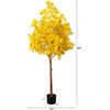 image:imageNearly Natural 5ft PreLit Yellow Autumn Maple Artificial Fall Tree with 250 Warm White LED Lights