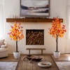 image:imageNearly Natural 6ft PreLit Bright Autumn Eucalyptus Artificial Fall Tree with 420 Warm White LED Lights