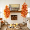 image:imageNearly Natural 8ft Autumn Deluxe Maple Artificial Fall Tree  Harvest Season Decor  Indoor Faux Plant Display
