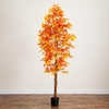 image:imageNearly Natural 8ft Autumn Deluxe Maple Artificial Fall Tree  Harvest Season Decor  Indoor Faux Plant Display