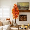 image:imageNearly Natural 8ft Autumn Deluxe Maple Artificial Fall Tree  Harvest Season Decor  Indoor Faux Plant Display