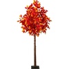 image:imageNearly Natural 6ft PreLit Autumn Artificial Fall Tree with 300 Warm White LED Lights  Seasonal Home Dcor