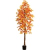 image:imageNearly Natural 8ft Autumn Deluxe Maple Artificial Fall Tree  Harvest Season Decor  Indoor Faux Plant Display