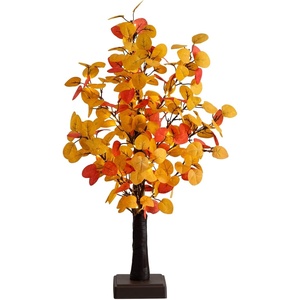 image:imageNearly Natural 21in PreLit Bright Autumn Eucalyptus Artificial Fall Tree with 50 Warm White LED Lights