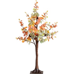 image:imageNearly Natural 3ft PreLit Autumn Eucalyptus Artificial Fall Tree with Pinecones Berries and 36 Warm White LED Lights